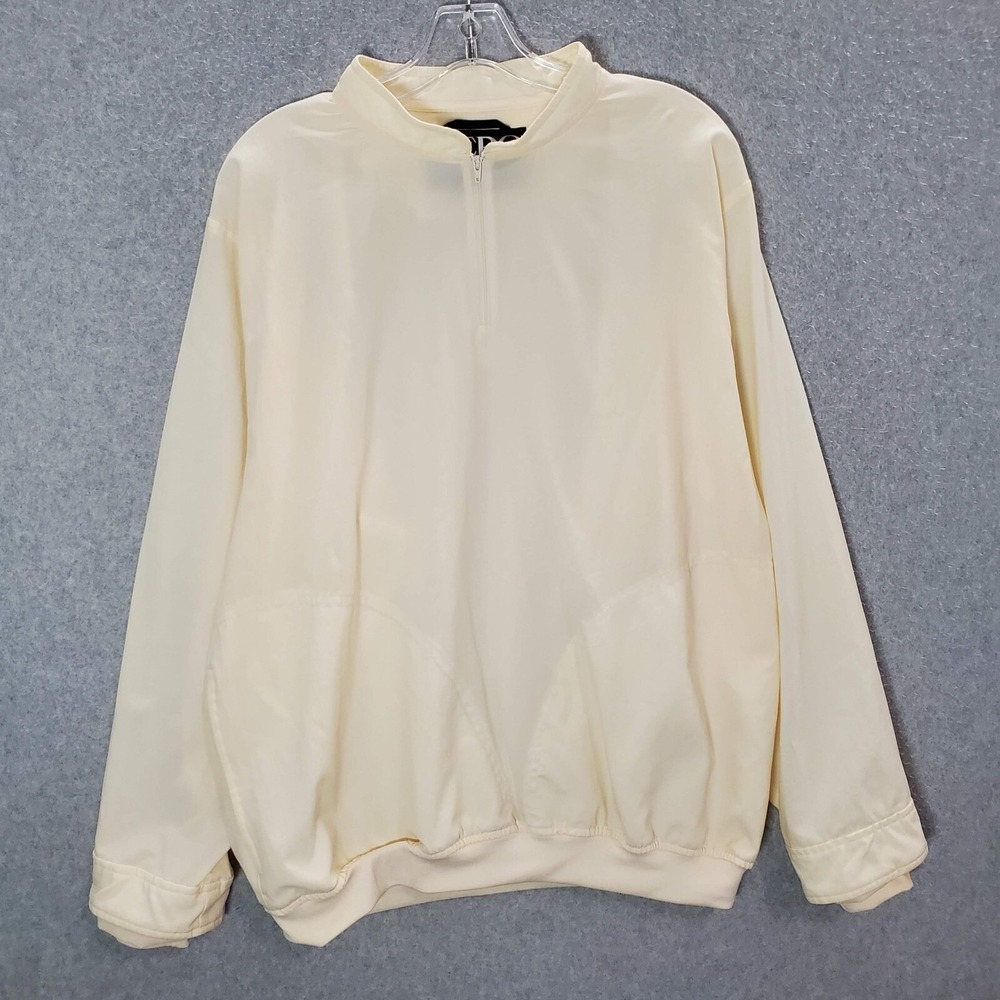 VINTAGE Zero Restriction Golf Women Jacket Large Cream 1/4 Zip Dacron Pullover‎